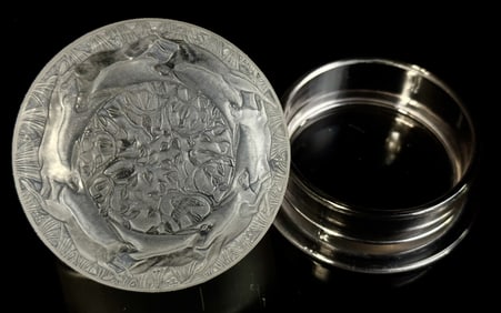 c.1924 Rene Lalique Fountainebleau Rabbit Box