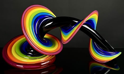 Huge Vitrix Rainbow Spiral Sculpture Thomas Kelly