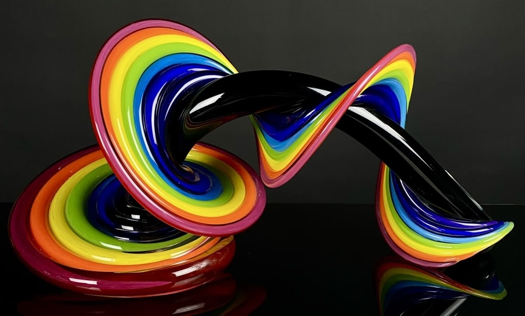Huge Vitrix Rainbow Spiral Sculpture Thomas Kelly (1 of 7)