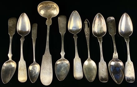 Early Coin Silver American Silver Spoon Lot