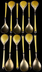 Norwegian Sterling Guilloche Spoons Marius Hammer
