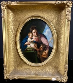Leopold Gali Copyist Painting The Virgin & Christ