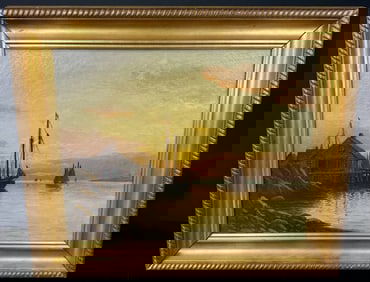 William F Paskell Harbor Painting (1865-1951)