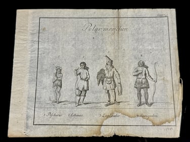1785 Print of 4 types of Natives