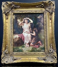 Gustave Holte Painting In Ornate Frame