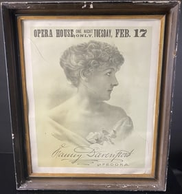 Opera House Fanny Davenport Framed Poster