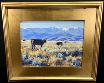 The Parting by Taylor J. Lynde Cow Oil Painting