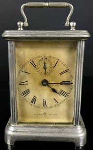 1877 Ansonia Clock Co. Carriage Clock: Winds and Chimes, Needs a Servicing Measures: 7" x 4" x 3"