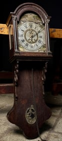 Antique German Wall Clock With Hidden Pendulum