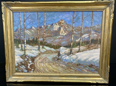 H. Konz Scenic Oil Painting Landscape