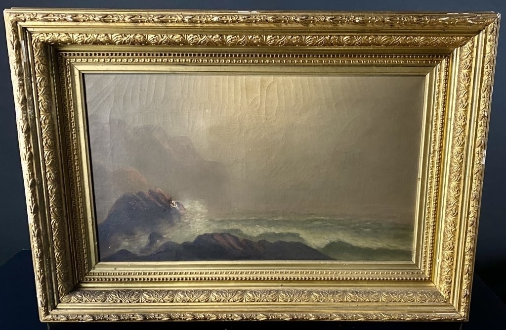 1800's Unsigned Seascape Painting (1 of 8)