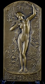 c.1900 G. Loudray Flores Bronze Art Noveau Medal