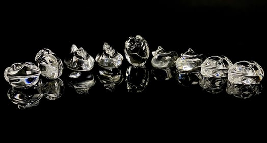 Steuben Glass Signed Hand Cooler Animals Lot MCM