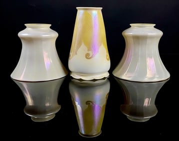Steuben & Quezal Aurene & Feather Glass Shades