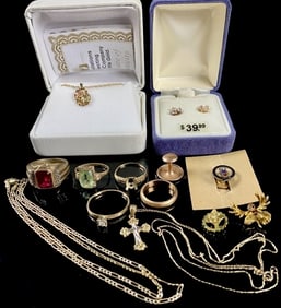 10K Gold Jewelry Lot Black Hills Masonic Etc.