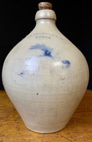 c.1827-1830 D. Robert's & Co. Utica NY Ovoid Crock