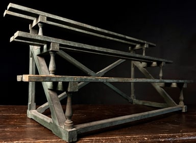 19th Century Green Paint Primitive Plant Stand