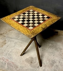 1800's Grain Painted Gaming Board Table