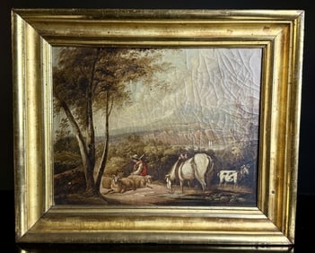 19th c. Dutch Farm Scene Painting