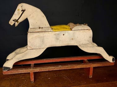19th c. Wood Primitive Rocking Horse
