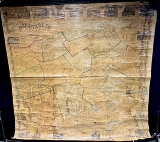 5ft 1856 Delaware County Catskills Wall Map