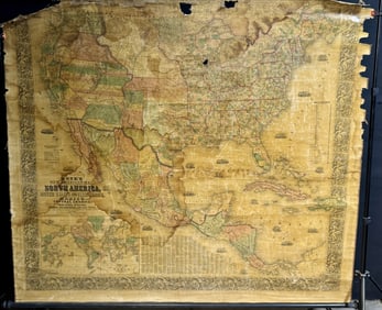 1856 Monk's North American Map w/ Indian Territory
