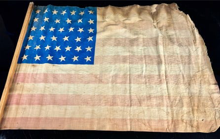 19th c. Rare Antique 39 Star Parade Flag