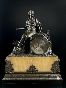 1830's French Bronze Marble Mantle Clock