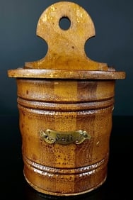 Antique Primitive Wooden German Made Salt Bin