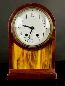 Tiffany & Co. Antique Slag Glass Mantle Clock