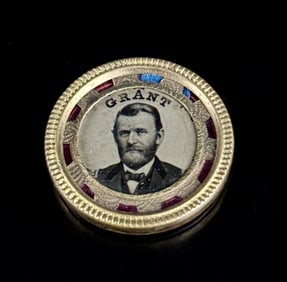 1868 Grant Coltex Ferrotype Political Pin