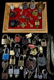 Antique Pad Lock & Key Lot