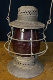 Early Embossed New York Central Railroad Red Globe