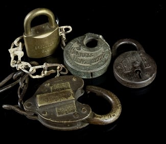 Antique Padlocks Railroad Cornell U Erie B&0 Etc