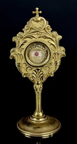 19th c. Monstrance Reliquary St. Anne; Mother of Blessed Virgin Mary