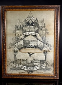 1884 Rochester Centennial Print Indians Etc.