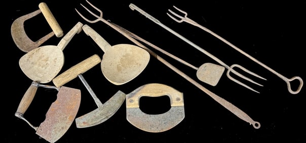 Primitive Antique Utensils & Kitchen Tools Forged