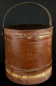 Antique LARGE B. A. Jenkins Salmon Painted Furkin