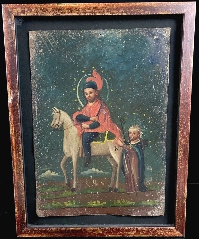 Antique Folk Art Mexican Painting Of Saints (1 of 8)