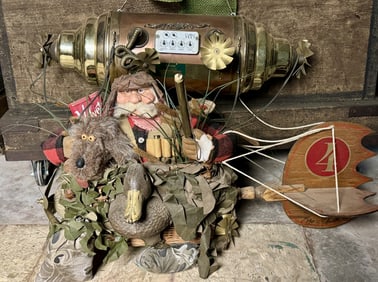 1995 Al Kidwell Folk Art Flying Santa Xmas RARE