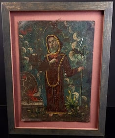 1800's  St. Pasqual Bayoun Painting On Metal