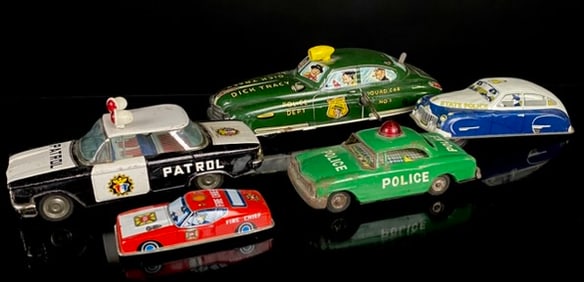 Tin litho Police Car Toy Lot Dick Tracy Marx Etc.