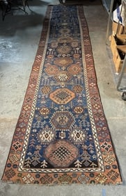 Large 1900's Jaff Kurdish Oriental Runner Rug