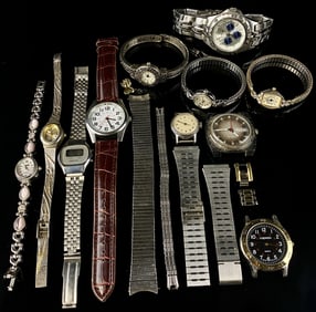 Watch Parts & Pieces Lot Fossil Chronograph etc.