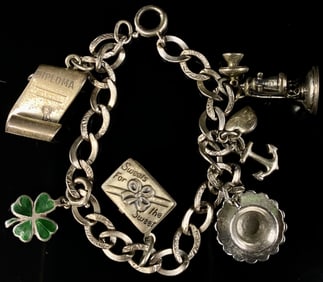 Charm Bracelet W/ Sterling Charms Beau Sterling