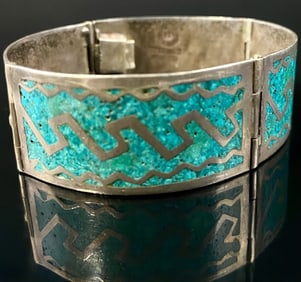 Taxco Castaneda Sterling Paneled Bracelet