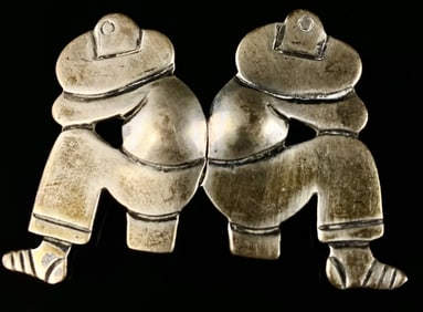 Rancho Alegre Sterling Brooch MCM Mid Century