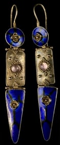 Sterling & Enamel Dangle Earrings