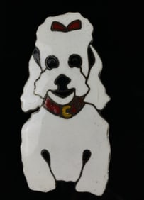 Sterling Enamel Poodle Dog Brooch Margot De Taxco