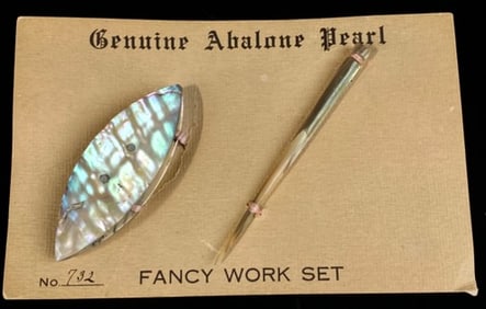 N.O.S. Abalone Pearl Fancy Work  Sewing Set